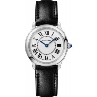 Réplique Montre Cartier Ronde Must De Cartier avec cadran argenté et bracelet en cuir pour femme WSRN0030