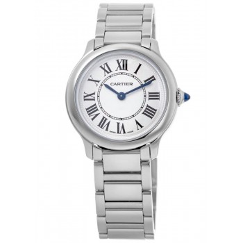 Réplique Montre Cartier Ronde Must De Cartier pour femme en acier avec cadran argenté WSRN0033