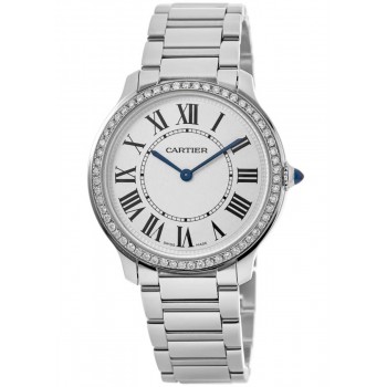 Réplique Montre pour femme Cartier Ronde Must De Cartier 36 mm en acier avec lunette en diamant personnalisée WSRN0034-CD