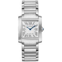 Réplique Cartier Tank Francaise Montre unisexe en acier avec cadran argenté WSTA0074