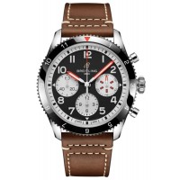 Réplique Montre Breitling Classic Avi Chronograph 42 Mosquito avec cadran noir et bracelet en cuir pour homme Y233801A1B1X1