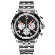 Réplique Montre pour homme Breitling Super Avi B04 chronographe GMT 46 Mosquito cadran noir en acier YB04451A1B1A1