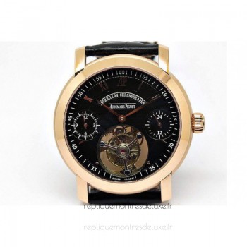 Réplique Montre Audemars Piguet Jules Audemars Tourbillon Or rose Noir Dial