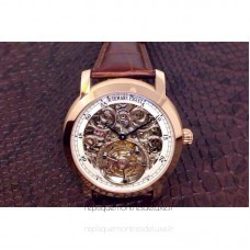 Réplique Montre Audemars Piguet Jules Audemars Tourbillon Or rose Skeleton Blanc Dial