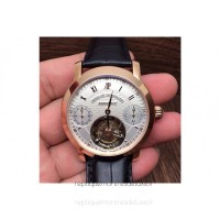 Réplique Montre Audemars Piguet Jules Audemars Tourbillon Or rose Blanc Dial