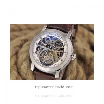 Réplique Montre Audemars Piguet Jules Audemars Tourbillon Acier inoxydable Skeleton Blanc Dial