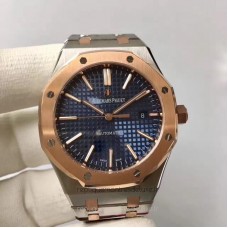 Réplique Montre Audemars Piguet Royal Oak 15400 Acier inoxydable Or rose Bleu Dial 