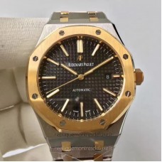 Réplique Montre Audemars Piguet Royal Oak 15400 Acier inoxydable Or jaune Noir Dial 