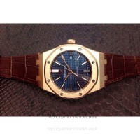 Réplique Montre Audemars Piguet Royal Oak 15400 Or rose Bleu Dial