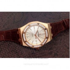 Réplique Montre Audemars Piguet Royal Oak 15400 Or rose Diamant Blanc Dial