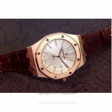 Réplique Montre Audemars Piguet Royal Oak 15400 Or rose Blanc Dial