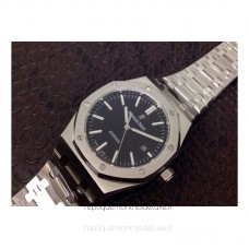 Réplique Montre Audemars Piguet Royal Oak 15400 Acier inoxydable Noir Dial Acier inoxydable Bracelet