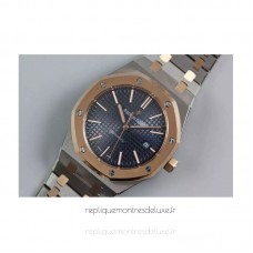 Réplique Montre Audemars Piguet Royal Oak 15400 Acier inoxydable Or rose Bleu Dial