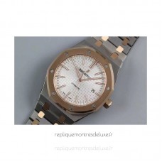 Réplique Montre Audemars Piguet Royal Oak 15400 Acier inoxydable Or rose Blanc Dial