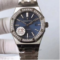 Réplique Montre Audemars Piguet Royal Oak 15400 Acier inoxydable Diamant Bleu Dial 