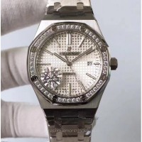 Réplique Montre Audemars Piguet Royal Oak 15400 Acier inoxydable Diamant argent Dial 