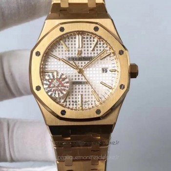 Réplique Montre Audemars Piguet Royal Oak 15400 Or jaune argent Dial 