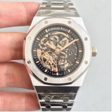 Réplique Montre Audemars Piguet Royal Oak 15407 Acier inoxydable Noir Skeleton Dial