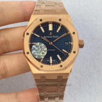 Réplique Montre Audemars Piguet Royal Oak 15450 Or rose Bleu Dial 