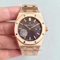 Réplique Montre Audemars Piguet Royal Oak 15450 Or rose marron Dial 