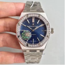 Réplique Montre Audemars Piguet Royal Oak 15450 Acier inoxydable Diamant Bleu Dial 