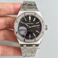 Réplique Montre Audemars Piguet Royal Oak 15450 Acier inoxydable Diamant Noir Dial 