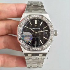 Réplique Montre Audemars Piguet Royal Oak 15450 Acier inoxydable Diamant Noir Dial 