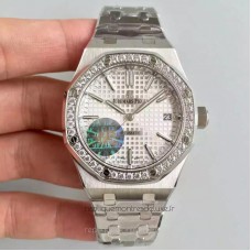 Réplique Montre Audemars Piguet Royal Oak 15450 Acier inoxydable Diamant argent Dial 