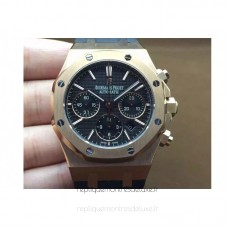 Réplique Montre Audemars Piguet Royal Oak 26320 Or rose Noir Dial Bracelet en caoutchouc