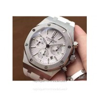 Réplique Montre Audemars Piguet Royal Oak 26320 Acier inoxydable Blanc Dial Bracelet en caoutchouc