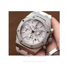 Réplique Montre Audemars Piguet Royal Oak 26320 Acier inoxydable Blanc Dial Bracelet en caoutchouc