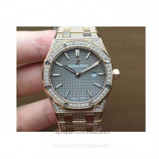 Réplique Montre Audemars Piguet Royal Oak 67651 Ladies Or rose Diamant Gray Dial