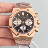 Réplique Montre Audemars Piguet Royal Oak Chronographe 26320 Or rose Noir Dial