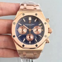 Réplique Montre Audemars Piguet Royal Oak Chronographe 26320 Or rose Bleu Dial