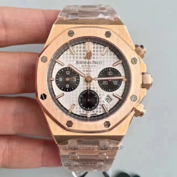 Réplique Montre Audemars Piguet Royal Oak Chronographe 26320 Or rose argent Dial