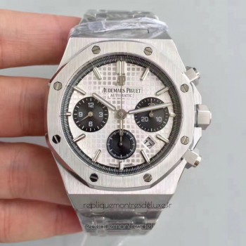 Réplique Montre Audemars Piguet Royal Oak Chronographe 26320 Acier inoxydable Blanc Dial