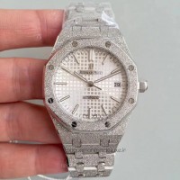 Réplique Montre Audemars Piguet Royal Oak Or Givré 37MM 15454 Acier inoxydable argent Dial 