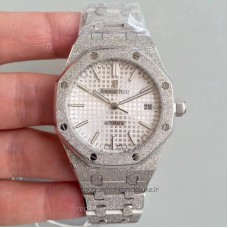 Réplique Montre Audemars Piguet Royal Oak Or Givré 37MM 15454 Acier inoxydable argent Dial 