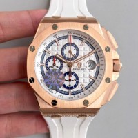 Réplique Montre Audemars Piguet Royal Oak Offshore 50TH Byblos Saint-Tropez 26408OR.OO.A010CA.01.99 Or rose Blanc Dial 