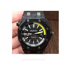 Réplique Montre Audemars Piguet Royal Oak Offshore Plongeur 15706 Carbone forgé Noir Jaune Dial