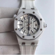 Réplique Montre Audemars Piguet Royal Oak Offshore Plongeur 15707 XF Blanc Ceramic Blanc Dial 