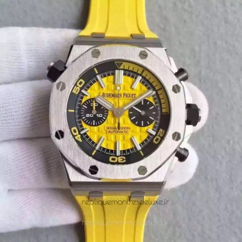 Réplique Montre Audemars Piguet Royal Oak Offshore Plongeur Chronographe 26703ST.OO.A051CA.01 Acier inoxydable Jaune Dial 