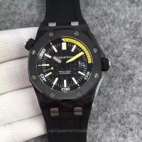 Réplique Montre Audemars Piguet Royal Oak Offshore Plongeur 15706 Carbone forgé Noir Jaune Dial 