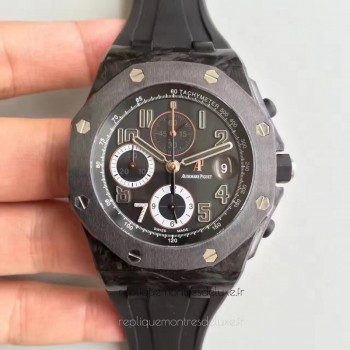 Réplique Montre Audemars Piguet Royal Oak Offshore Ginza 7 26205AU.OO.D002CR.01 Carbone forgé Noir Dial 