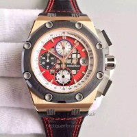 Réplique Montre Audemars Piguet Royal Oak Offshore Rubens Barrichello II 26284RO.OO.D002CR.01 Or rose Red Dial 