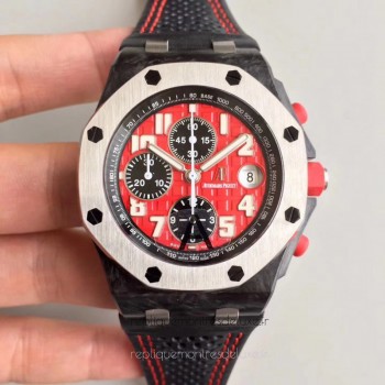 Réplique Montre Audemars Piguet Royal Oak Offshore Singapore GP F1 26190OS.OO.D003CU.01 Carbone forgé Red Dial