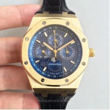 Réplique Montre Audemars Piguet Royal Oak Calendrier perpétuel 41MM 26574BA.OO.1220BA.01 Or jaune Bleu Dial