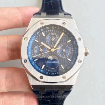 Réplique Montre Audemars Piguet Royal Oak Calendrier perpétuel 41MM 26574ST.OO.1220ST.02 Acier inoxydable Bleu Dial