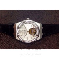 Réplique Montre Audemars Piguet Royal Oak Tourbillon Acier inoxydable Diamant Blanc Dial