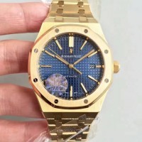 Réplique Montre Audemars Piguet Royal Oak 15400 Or jaune Bleu Dial 